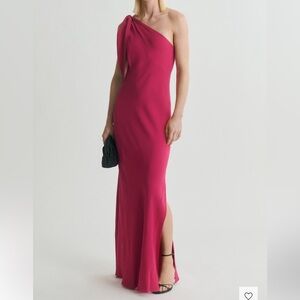 Mango One-Shoulder Pink Wedding Dress